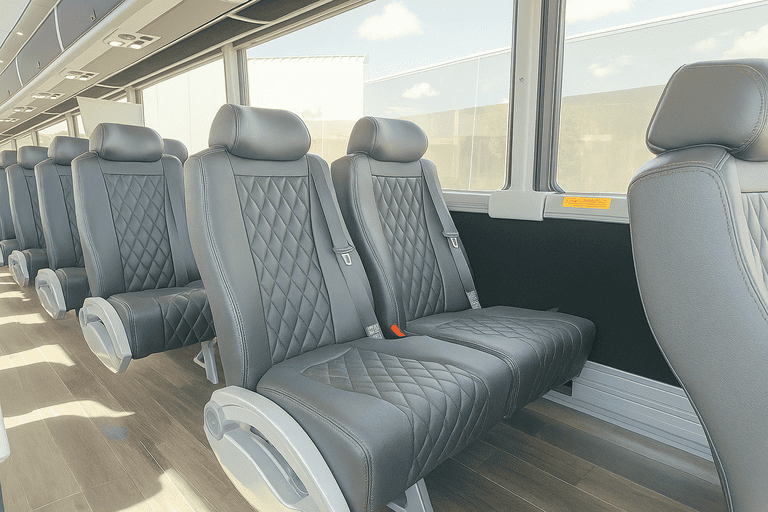 interior of Sunnyvale Shuttle Bus Rentals charter bus